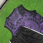 Conjunto Treino Regata e Short Real Madrid Dragão 2024/25 - Preto/Roxo