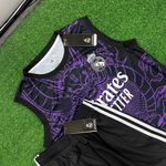 Conjunto Treino Regata e Short Real Madrid Dragão 2024/25 - Preto/Roxo