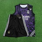 Conjunto Treino Regata e Short Real Madrid Dragão 2024/25 - Preto/Roxo