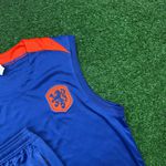 Conjunto Treino Regata E Short Holanda 2024 - Azul/Laranja