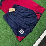 Conjunto Treino Inglaterra Regata + Short 2024 - Vermelho Vinho/ Azul
