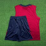 Conjunto Treino Inglaterra Regata + Short 2024 - Vermelho Vinho/ Azul