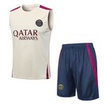 Conjunto Regata de Treino Paris Saint Germain (PSG) 2023 Masculino - Creme