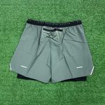 Short Nike Dry Fit (aquecedor Interno Branco) - Masculino - NK125 - VERDE MILITAR