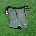 Short Nike Dry Fit (aquecedor Interno Branco) - Masculino - NK125 - VERDE MILITAR