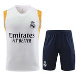 Conjunto Treino Real Madrid 23/24 Regata + Short - Branco/Preto