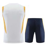 Conjunto Treino Real Madrid 23/24 Regata + Short - Branco/Preto