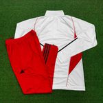 Conjunto Treino Flamengo Agasalho Meio Zíper 23/24 - Branco/vermelho