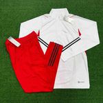 Conjunto Treino Flamengo Agasalho Meio Zíper 23/24 - Branco/vermelho