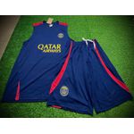 Conjunto De Treino Regata + Short PSG - Azul Marinho 22/23 (Detalhes vermelho)