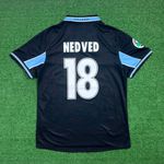 Camisa Retrô Lazio Away II 98/99 – Nedvěd #18 – Preto – Torcedor Masculina
