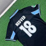 Camisa Retrô Lazio Away II 98/99 – Nedvěd #18 – Preto – Torcedor Masculina