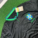 Camisa De Treino Brasil Preta Leopardo - Torcedor Masculina (ESTRELAS VERDE)