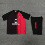 Conjunto De Treino Milan 2023 Camisa + Short - Preto/vermelho