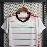 Conjunto Infantil Flamengo Away 23/24 branco/preto