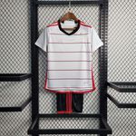 Conjunto Infantil Flamengo Away 23/24 branco/preto