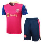 Conjunto de Treino Camisa + Shorts - Barcelona Rosa/Azul 2024/25