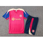 Conjunto de Treino Camisa + Shorts - Barcelona Rosa/Azul 2024/25