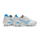 Chuteira Campo Morelia Mizuno Neo III Elite (FG) - Branca/Azul