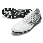 Chuteira Campo Mizuno Morelia Neo Japan (FG) - Cinza/Preta e Branco