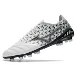 Chuteira Campo Mizuno Morelia Neo Japan (FG) - Cinza/Preta e Branco