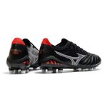 Chuteira Campo Mizuno Morelia (FG) - Preto/Grafite com Detalhes Vermelhos