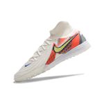 Chuteira Society Nike React Phantom (TF) - Branco/Colorido