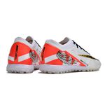Chuteira Society Nike Zoom Mercurial (TF) - Branco/Pink/Amarelo
