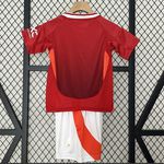 Conjunto Infantil Manchester United Home II 24/25 Vermelho/Branco