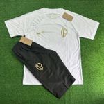 Conjunto De Treino Meia Calça + Camisa Corinthians CP - 23/24 - Branco/Preto