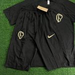 Conjunto De Treino Meia Calça + Camisa Corinthians CP - 23/24 - Preto