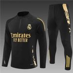 Agasalho De Treino Meio Zíper Real Madrid 24/25 - Dourado/Preto