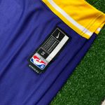 NBA Los Angeles Lakers #24 Kobe Bryant Silk - Roxa com o numero Branco (gola V)