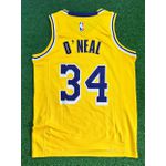 NBA Lakers O'neal 34 Edição Jogador Silk - Amarela (detalhe Na Etiqueta) Gola Redonda