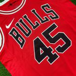 NBA Edição Especial Chicago Bulls #45 Jordan - Vermelha NCR Jogador Silk