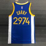 NBA Golden State Warriors 30- City Edition Especial 75 anos Curry #2.974- Azul