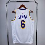 NBA Los Angeles 2022/23 Lakers LeBron James #6 Silk - Branca - Swingman Jersey (detalhe na etiqueta)