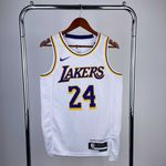 Nba Los Angeles Lakers No. 24 Kobe Bryant Silk - Branca Gola REdonda (detalhe Na Etiqueta