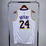 Nba Los Angeles Lakers No. 24 Kobe Bryant Silk - Branca Gola REdonda (detalhe Na Etiqueta