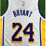 NBA Lakers Branco com decote em V nº 24 Kobe Bryant Silk 