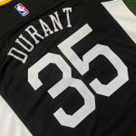 NBA Golden State Warriors Statement The Town Durant #35 Swingman - Silk - Preta detalhes amarelo