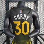 NBA Golden State Warriors 2023 City Edition - Curry #30 - Preto e Amarelo - Silk