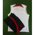 Conjunto Treino Regata + Short Liverpool 22/23 Branco/Vermelho/Cinza