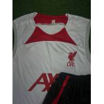 Conjunto Treino Regata + Short Liverpool 22/23 Branco/Vermelho/Cinza