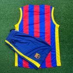 Conjunto Treino Barcelona Regata + Short 2023/24 - Vermelho/ Azul 
