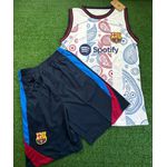 Conjunto Treino Regata + Short Barcelona 2024/25 - Branco