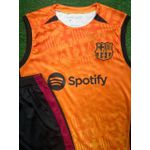 Conjunto Treino Barcelona Regata e Short 24/25 - Laranja