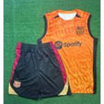 Conjunto Treino Barcelona Regata e Short 24/25 - Laranja