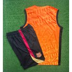 Conjunto Treino Barcelona Regata e Short 24/25 - Laranja
