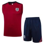 Conjunto Treino Inglaterra Regata + Short 2024 - Vermelho Vinho/ Azul